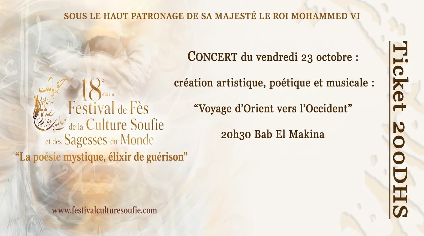 Création artistique, poétique et musicale, « Voyage d’Orient vers l’Occident »