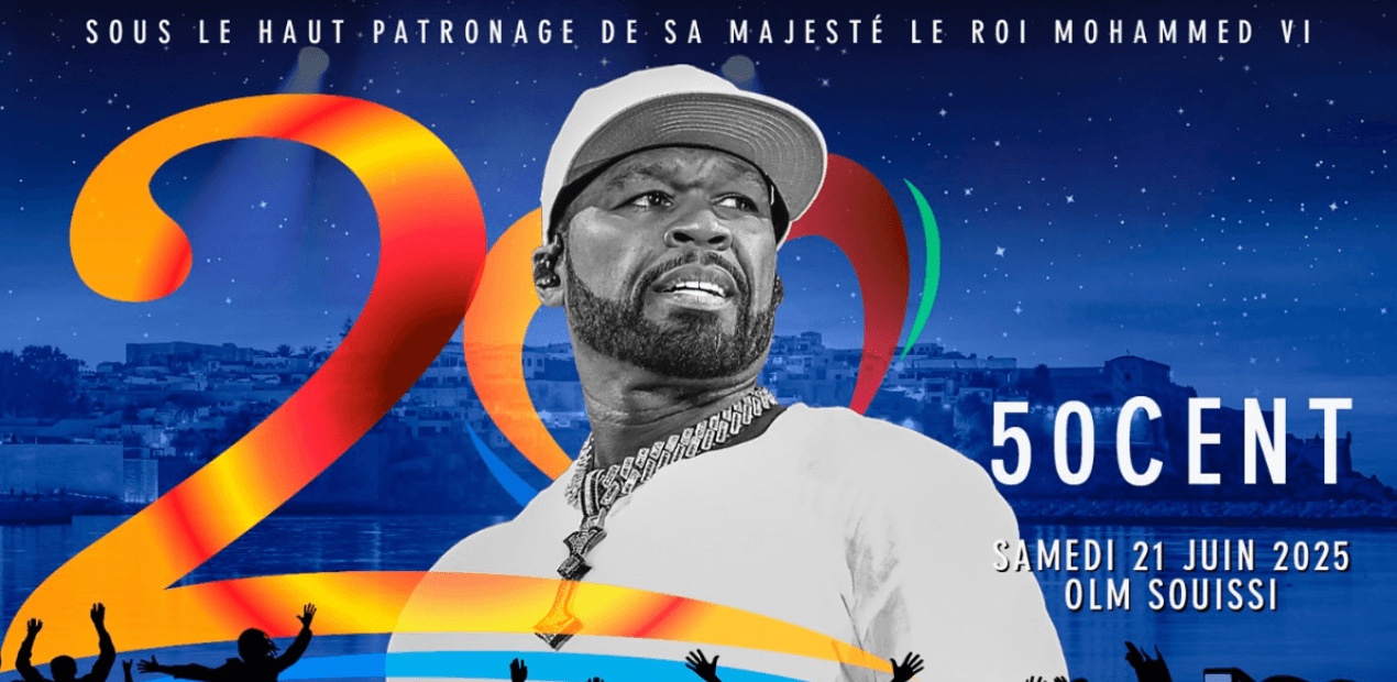 50 Cent en concert à Rabat le 21 juin dans le cadre du Festival Mawazine 2025