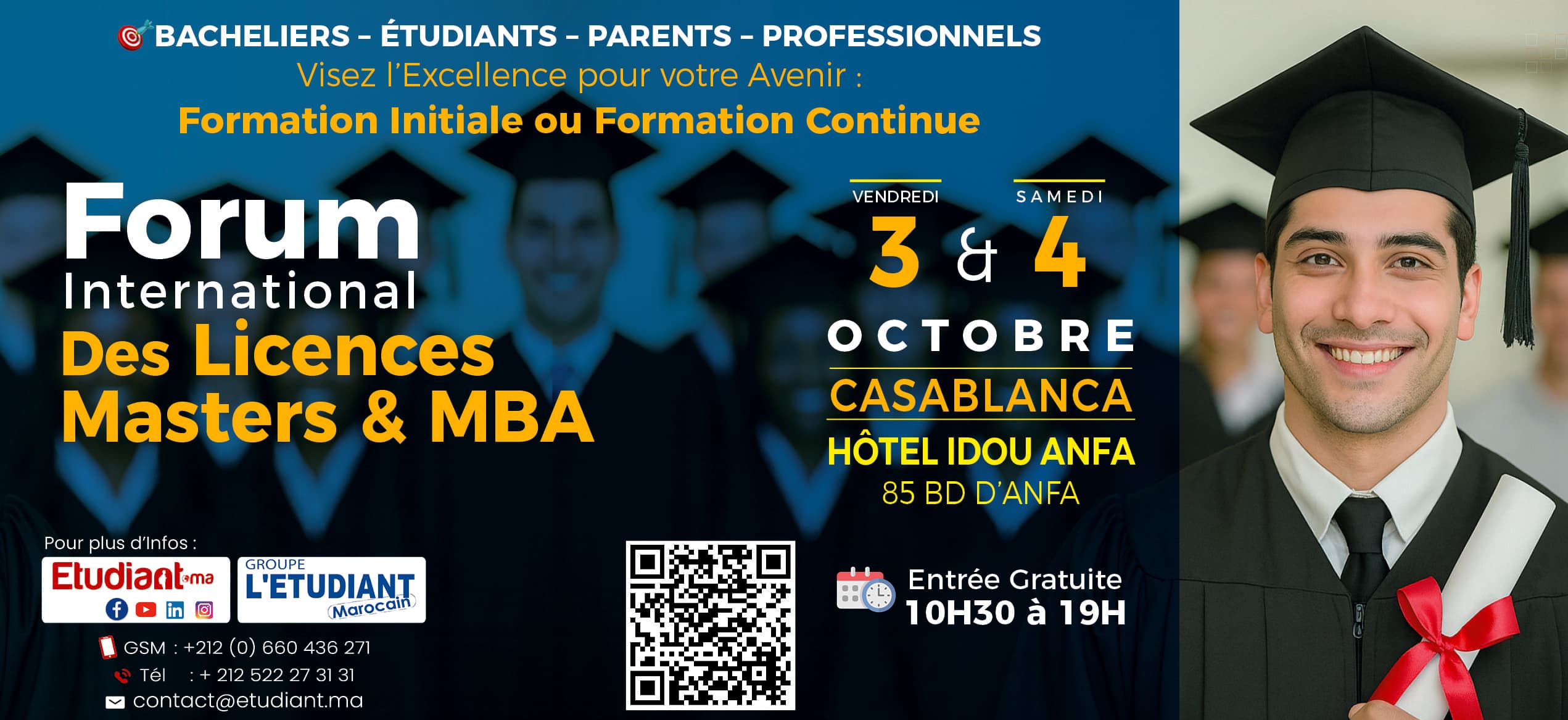 Forum International des Licences, Masters, MBA et Formation Continue – Casablanca, 3 & 4 octobre 2025
