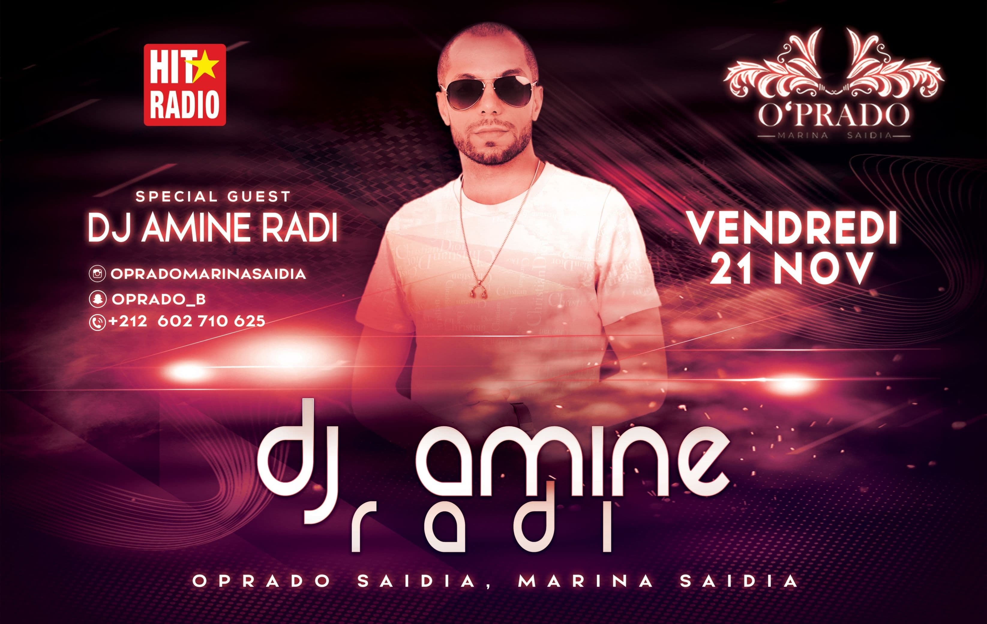 DJ Amine Radi en showcase exclusif à O’Prado Marina Saïdia ce vendredi 21 novembre