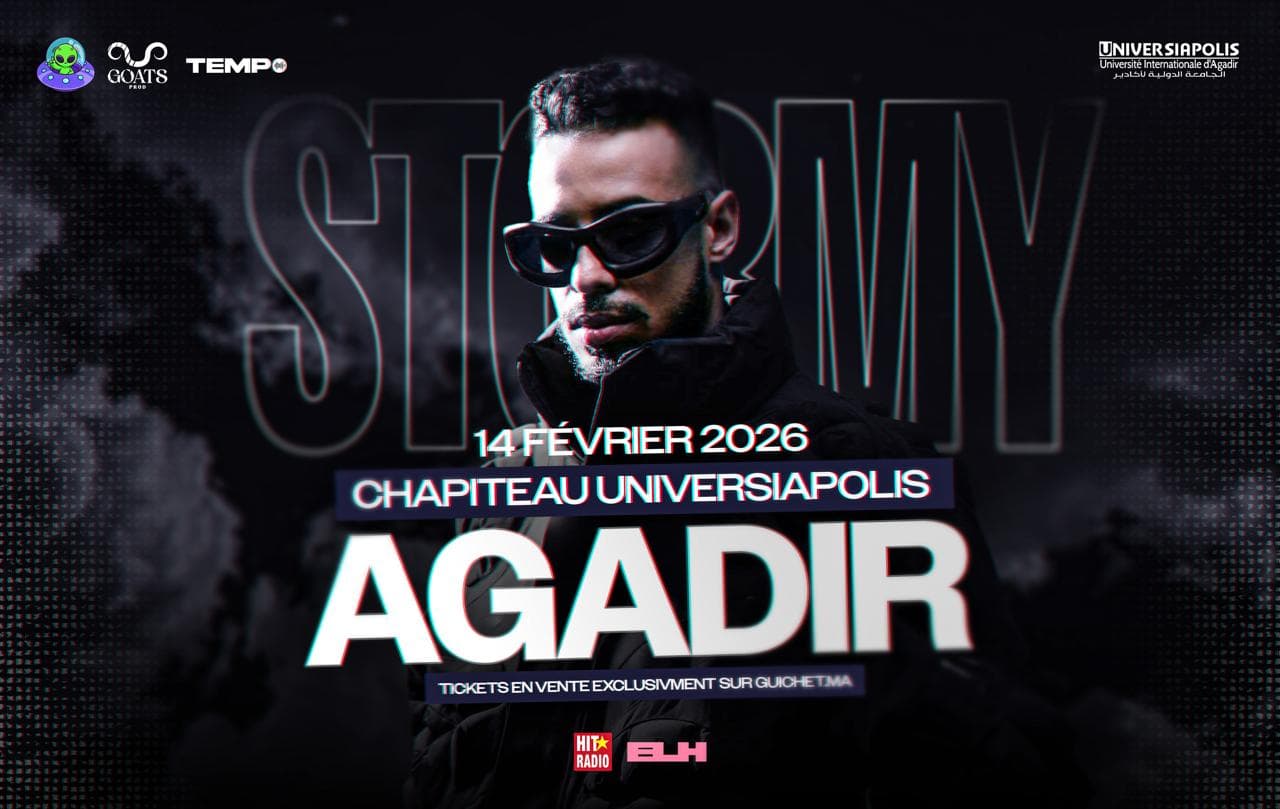 Stormy en concert à Agadir :le 14 février 2026 au Chapiteau Universiapolis