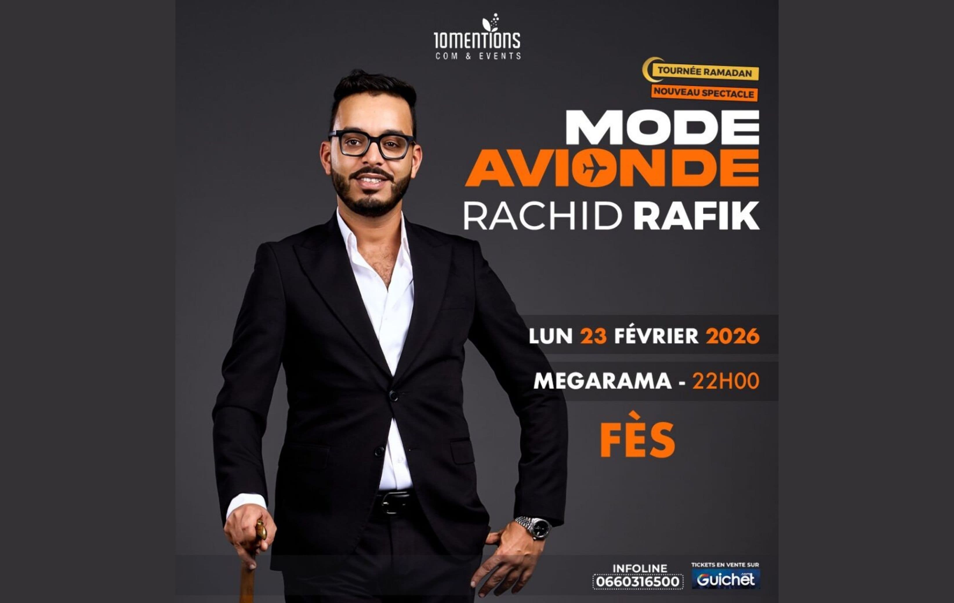 Rachid Rafik en tournée avec son nouveau spectacle “Mode Avionde” à Fès