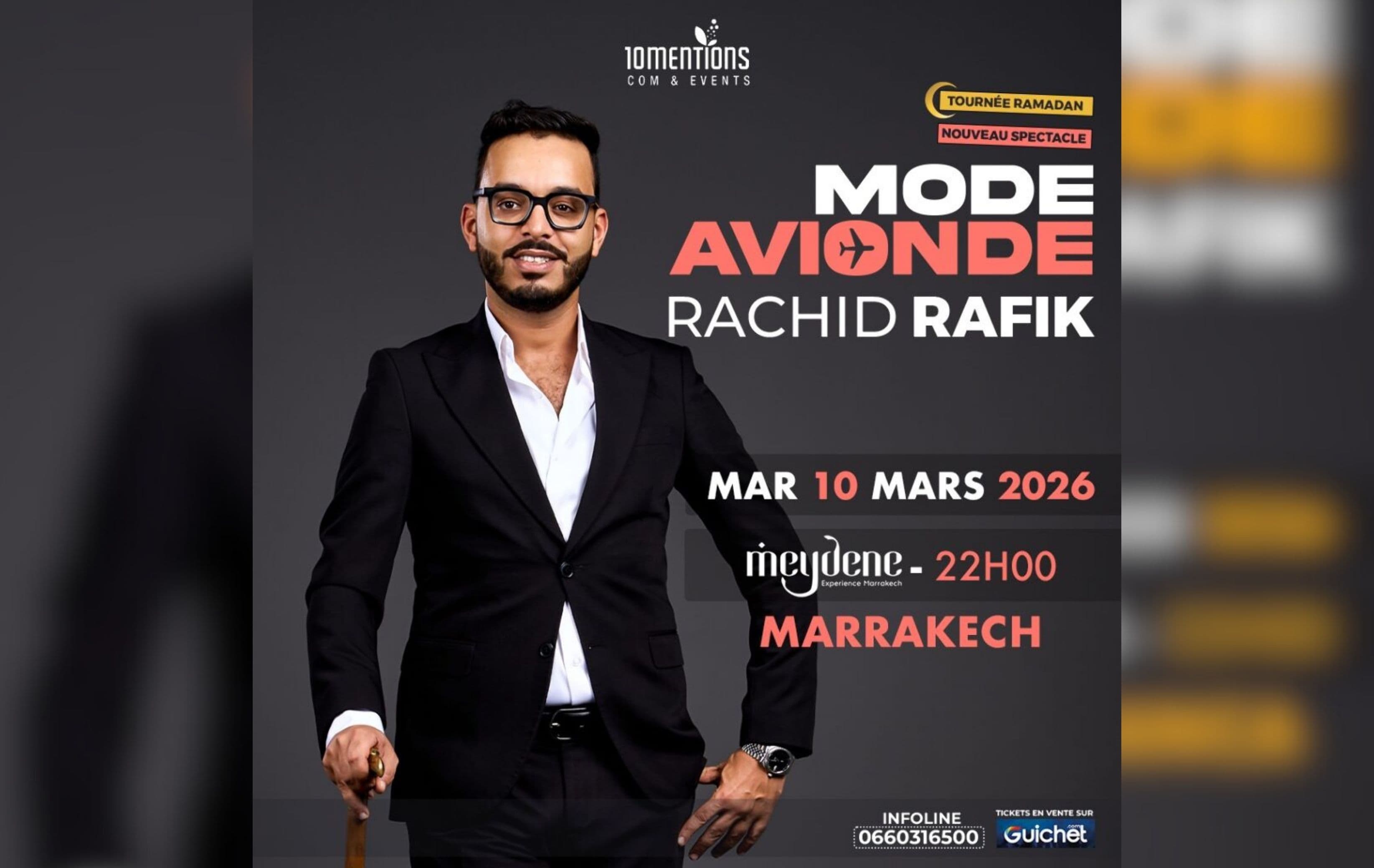 “Mode Avion” — Nouveau spectacle de Rachid Rafik à Marrakech